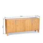 Buffet 4 Portas Madeira Maciça Pedra Less Artemobili Amêndoa