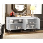 Buffet 4 Portas Pés Palito Retrô Encanto Maria Móveis Branco