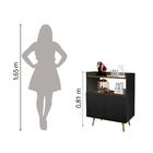 Buffet  J A Multiuso Belly 2 Portas Preto / Madeirado