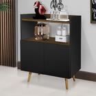 Buffet  J A Multiuso Belly 2 Portas Preto / Madeirado