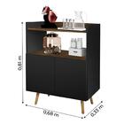 Buffet  J A Multiuso Belly 2 Portas Preto / Madeirado