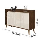 Buffet Adega Estilo 3 Portas Malbec/Off White – Móveisaqui
