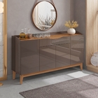 Buffet Adélia Cinza Pérola Noce 4 Portas