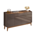 Buffet Adélia Cinza Pérola Noce 4 Portas