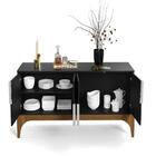 Buffet Amalfi Lukaliam Pé Madeira Preto Fosco Madero Canela