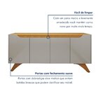Buffet Aparador 100%mdf 4 Portas Pés Em Madeira Maciça 180cm