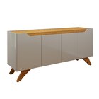 Buffet Aparador 100%mdf 4 Portas Pés Em Madeira Maciça 180cm