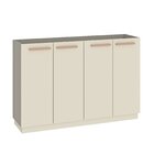 Buffet Aparador 120cm 4 Portas Retrô Fellicci Cinza/champagne