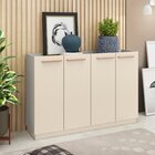 Buffet Aparador 120cm 4 Portas Retrô Fellicci Cinza/champagne