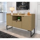 Buffet Aparador 135cm 2 Portas 1 Gaveta 1 Nicho Iron Espresso