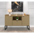 Buffet Aparador 135cm 2 Portas 1 Gaveta 1 Nicho Iron Espresso