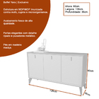 Buffet Aparador 136cm Yara Tauari/off White - Sallar Home