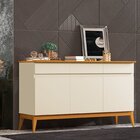 Buffet Aparador 141cm 3 Portas 3 Gavetas Magnum   Off White/c