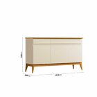 Buffet Aparador 141cm 3 Portas 3 Gavetas Magnum   Off White/c