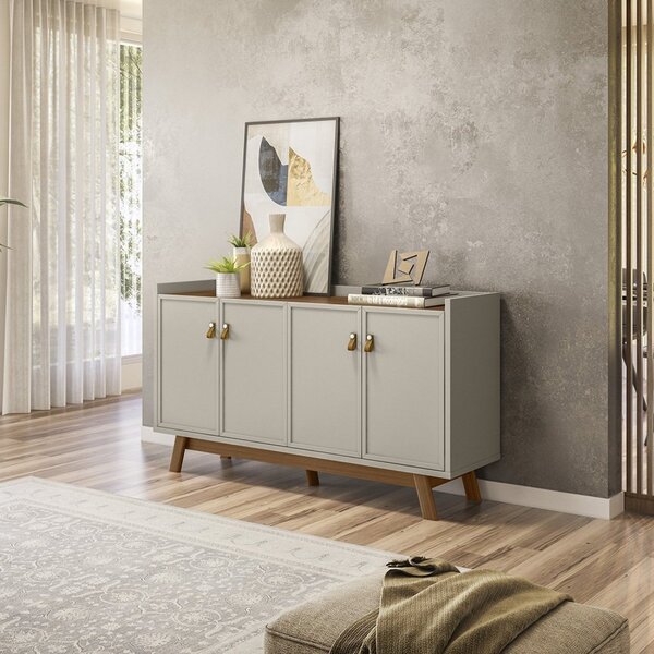 Buffet Aparador 160cm 4 Portas Sicilia Linea Brasil Freijó/of