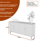 Buffet Aparador 160cm Isa Jequitiba/off White - Sallar Home