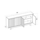 Buffet Aparador 180 Cm 4 Portas Brise Carvalho Nobre