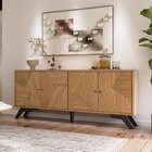 Buffet Aparador 180cm Com 4 Portas Mosaico Freijó/preto