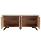 Buffet Aparador 180cm Com 4 Portas Mosaico Freijó/preto