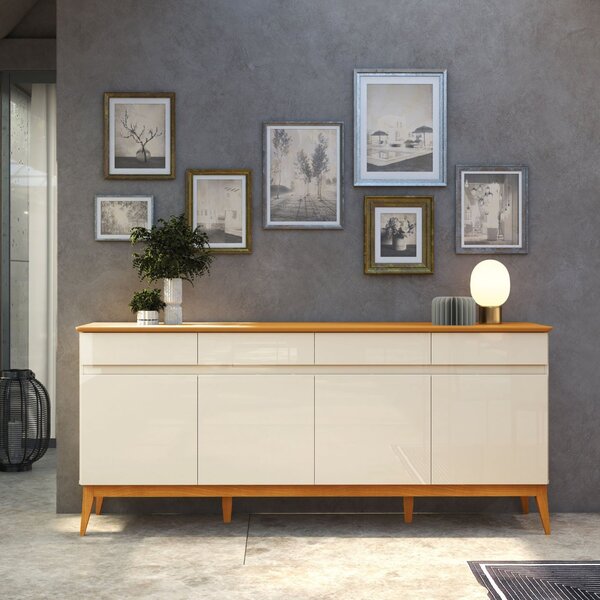 Buffet Aparador 187cm Com 4 Portas E 4 Gavetas Em Mdf Cedro M