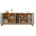 Buffet Aparador 190cm 4 Portas Com Adega Lizz  Off White/cedro