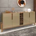 Buffet Aparador 190cm 4 Portas Com Adega Lizz Champagne/cedro