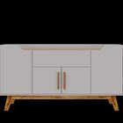 Buffet Aparador 1 Gaveta 4 Portas Retro Pés De Madeira Future