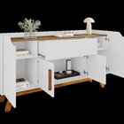 Buffet Aparador 1 Gaveta 4 Portas Retro Pés De Madeira Future