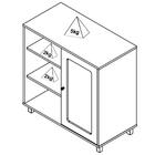 Buffet Aparador 1 Porta 80 Cm 4 Arly