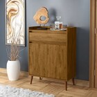 Buffet Aparador 2 Portas 1 Gaveta Pés Em Madeira Maciça Freij