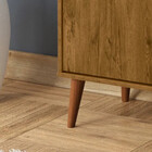 Buffet Aparador 2 Portas 1 Gaveta Pés Em Madeira Maciça Freij