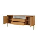 Buffet Aparador 2 Portas 2 Gavetas Pés Metálicos 100% Mdf Flo