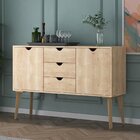 Buffet Aparador 2 Portas 3 Gavetas 120cm Retalho  Madeira