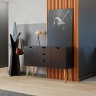 Buffet Aparador 2 Portas 3 Gavetas 120cm Retalho  Preto