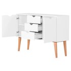 Buffet Aparador 2 Portas 3 Gavetas 120cm Retalho Branco
