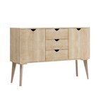 Buffet Aparador 2 Portas 3 Gavetas 120cm Retalho Madeira
