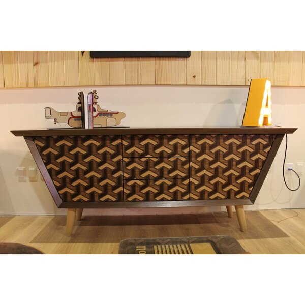 Buffet Aparador 2 Portas 3 Gavetas 220cm Skywalker  Natural/f