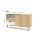 Buffet Aparador 2 Portas 3 Gavetas Elfa Finestra Móveis Roble