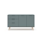 Buffet Aparador 2 Portas 3 Gavetas Pisco Kaki/cera Natural