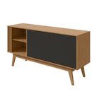 Buffet Aparador 2 Portas Aldo Móveis Lopas Amêndoa Clean/pret