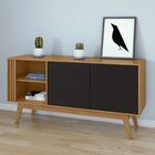 Buffet Aparador 2 Portas Aldo Móveis Lopas Amêndoa Clean/pret