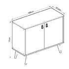 Buffet Aparador 2 Portas Amber Preto Frente Efeito Ripado