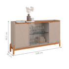 Buffet Aparador 2 Portas Com Vidro Madri Off White Cedro