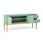 Buffet Aparador 2 Portas E 2 Gavetas Mdf Com Pés Em Madeira M