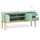 Buffet Aparador 2 Portas E 2 Gavetas Mdf Com Pés Em Madeira M