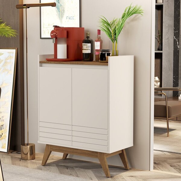 Buffet Aparador 2 Portas Retrô Eros Giga Móveis Off White/fre