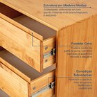 Buffet Aparador 2 Portas Vidro Canelado 3 Gavetas Madeira Mac