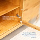 Buffet Aparador 2 Portas Vidro Canelado 3 Gavetas Madeira Mac