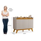 Buffet Aparador 3 Portas 100% Mdf Star Carvalho Ouro/off White