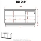Buffet Aparador 3 Portas 1 Gaveata Bb2611 160cm  Natural/palha